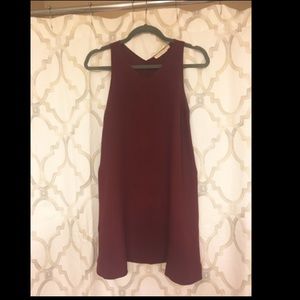 Lush Wine Shift Dress with pockets, Size Small